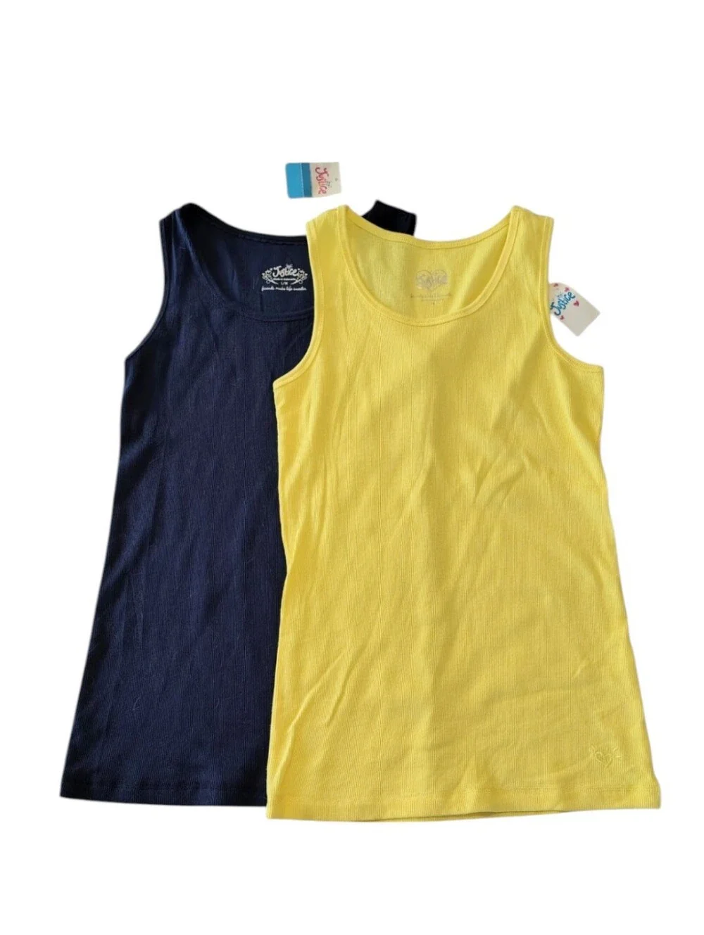 NWT Justice Cheerful Yellow And Navy Blue Tank Top Bundle Size Large 14 Girls